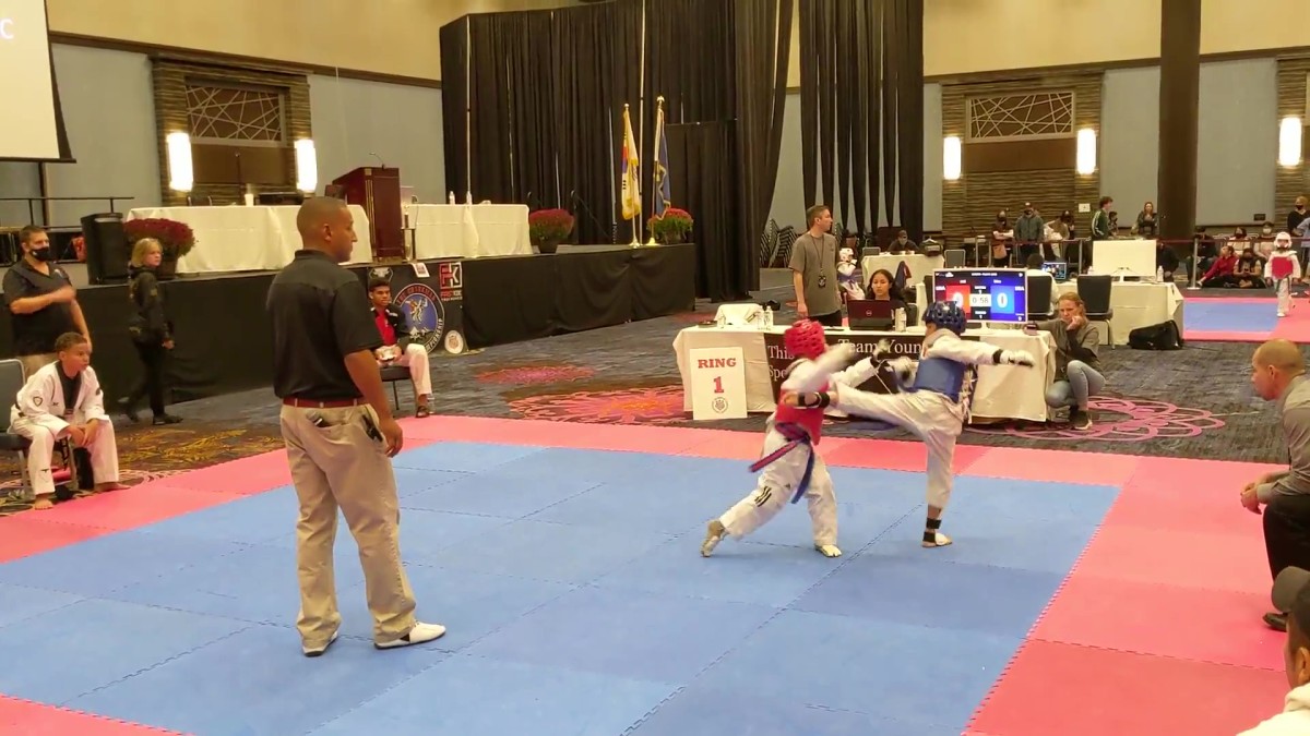 Kids sparring at The Catskills New York Taekwondo Championship
